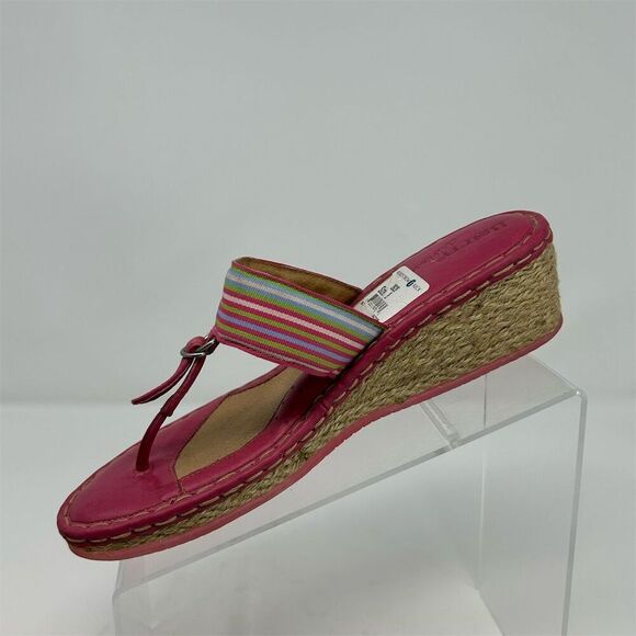 Born Women's Espadrille Wedge Slip On Thong Sandals Pink Size 8 Summer Casual - Picture 3 of 14